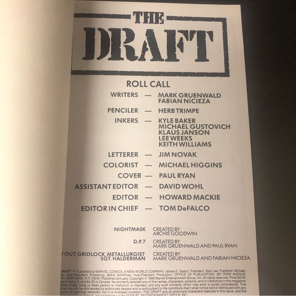 The Draft comic book/graphic novel - Vintage from Marvel 1988 - Picture 5 of 9